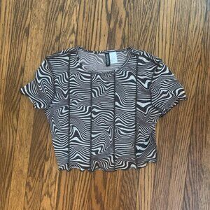 H&M Zebra print crop top size M